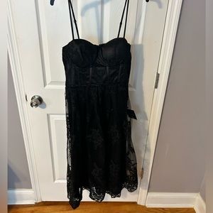 Lulu’s “my darling day dreamer black lace midi bustier dress” size XL